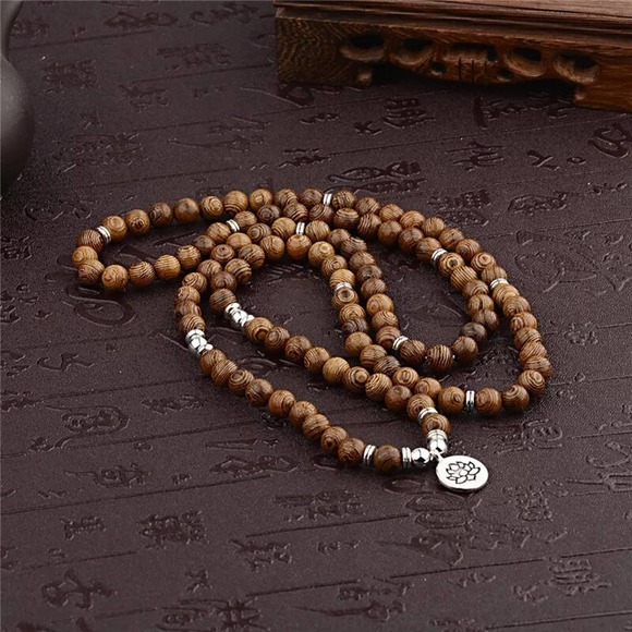 Multilayer wood Beads, LOTUS/BUDHA/OM - Picture 2 of 4